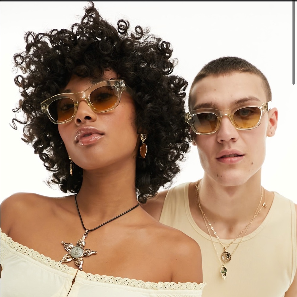 ASOS A.Kjaerbede Lane Sunglasses in Ecru